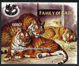 Congo 2005 Wild Cats (Tigers) imperf m/sheet unmounted mint, stamps on cats, stamps on tigers