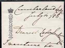 Great Britain 1886 two page letter on notepaper with a Crowned HELENA motif with original envelope to Lady Southampton both written in the hand of Princess Helena, Queen Victoria's fifth child.  (Lady Ismay Southampton was Lady-in-Waiting to Queen Victoria from 1878 until her death in 1901 and close friend to the Princess), stamps on , stamps on  stamps on royalty, stamps on  stamps on 