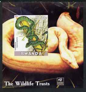 Rwanda 2003 The Wildlife Trusts imperf m/sheet (Snakes) unmounted mint, stamps on , stamps on  stamps on wildlife, stamps on  stamps on environment, stamps on  stamps on reptiles, stamps on  stamps on snakes, stamps on  stamps on snake, stamps on  stamps on snakes, stamps on  stamps on 