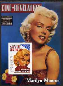 Benin 2003 Marilyn Monroe #4 imperf m/sheet (Cover of Revelation) unmounted mint, stamps on movies, stamps on films, stamps on cinema, stamps on women, stamps on marilyn monroe, stamps on 