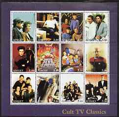 Adigey Republic 2001 Cult TV Classics #2 perf sheetlet containing 12 values unmounted mint, stamps on , stamps on  stamps on entertainments, stamps on  stamps on  tv , stamps on  stamps on sci-fi, stamps on  stamps on 