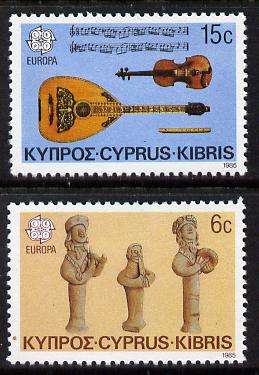 Cyprus 1985 Europa - Music Year set of 2 unmounted mint, SG 663-64*, stamps on , stamps on  stamps on europa      music