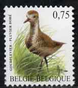 Belgium 2002-09 Birds #5 Golden Plover 0.75 Euro unmounted mint, SG 3704aa, stamps on birds, stamps on 