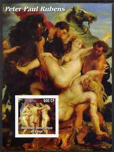 Congo 2003 Nude Paintings by Peter-Paul Rubens imperf m/sheet unmounted mint, stamps on arts, stamps on rubens, stamps on nudes, stamps on renaissance