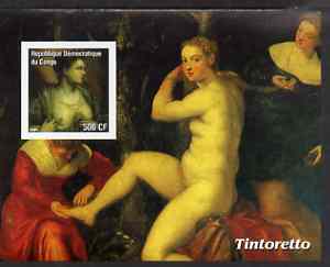 Congo 2003 Nude Paintings by Tintoretto imperf m/sheet unmounted mint, stamps on arts, stamps on tintoretto, stamps on nudes, stamps on renaissance