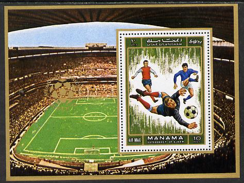 Manama 1972 World Cup Footballers perf m/sheet unmounted mint, Mi BL 139A, stamps on football   sport