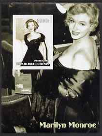 Benin 2002 Marilyn Monroe #3 imperf s/sheet containing single value unmounted mint, stamps on , stamps on  stamps on personalities, stamps on  stamps on music, stamps on entertainments, stamps on women, stamps on films, stamps on marilyn monroe, stamps on  stamps on cinema