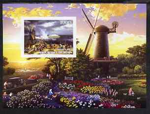Benin 2003 Paintings of Windmills #04 imperf m/sheet unmounted mint, stamps on windmills, stamps on arts