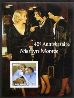 Benin 2003 40th Death Anniversary of Marilyn Monroe #01 - Scene from Jazz Just For Girls imperf m/sheet unmounted mint, stamps on movies, stamps on films, stamps on cinema, stamps on women, stamps on marilyn monroe, stamps on 