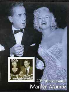 Benin 2003 40th Death Anniversary of Marilyn Monroe #10 - With Humphrey Bogart imperf m/sheet unmounted mint, stamps on , stamps on  stamps on movies, stamps on  stamps on films, stamps on  stamps on cinema, stamps on  stamps on women, stamps on  stamps on marilyn monroe, stamps on  stamps on 