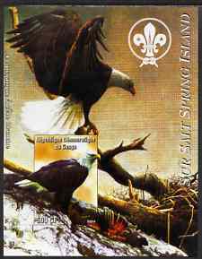 Congo 2004 Birds - Sur Salt Spring Island imperf s/sheet with Scout Logo in background unmounted mint , stamps on , stamps on  stamps on birds, stamps on  stamps on birds of prey, stamps on  stamps on eagles, stamps on  stamps on scouts