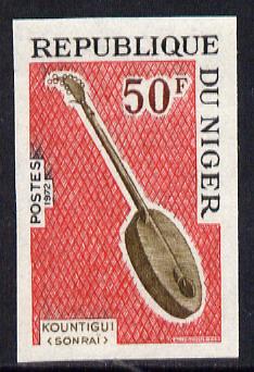 Niger Republic 1971 Kountigui (Sonrai) Musical Instruments 50f imperf unmounted mint (as SG 406)*, stamps on music, stamps on musical instruments