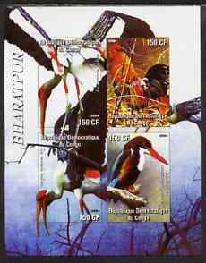 Congo 2004 Birds - Bharatpur imperf sheetlet containing 4 values unmounted mint, stamps on , stamps on  stamps on birds, stamps on  stamps on 