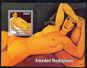 Congo 2005 Nude Paintings by Modigliani imperf s/sheet unmounted mint, stamps on arts, stamps on nudes, stamps on modigliani
