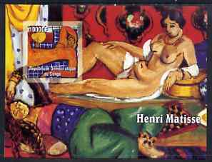 Congo 2005 Nude Paintings by Henri Matisse imperf s/sheet unmounted mint, stamps on arts, stamps on nudes, stamps on matisse