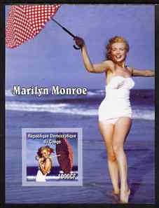 Congo 2005 Marilyn Monroe imperf s/sheet #05 (with umbrella) unmounted mint, stamps on , stamps on  stamps on entertainments, stamps on  stamps on films, stamps on  stamps on cinema, stamps on  stamps on marilyn monroe, stamps on  stamps on umbrellas