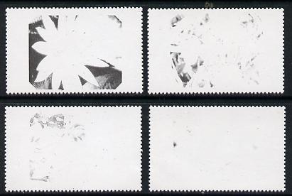 Tanzania 1986 Flowers perf proof set of 4 printed in black only unmounted mint (as SG 474-7), stamps on , stamps on  stamps on flowers