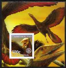 Kyrgyzstan 2003 Dinosaurs imperf m/sheet #1 with Rotary Logo, unmounted mint, stamps on , stamps on  stamps on dinosaurs, stamps on  stamps on rotary