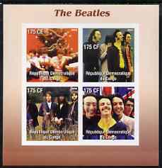 Congo 2003 The Beatles #2 imperf sheetlet containing 4 values unmounted mint, stamps on entertainments, stamps on music, stamps on pops, stamps on personalities, stamps on beatles