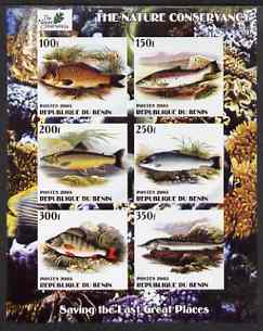 Benin 2003 The Nature Conservancy imperf sheetlet containing set of 6 values (Fish) unmounted mint, stamps on , stamps on  stamps on wildlife, stamps on  stamps on environment, stamps on  stamps on fish