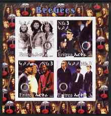 Eritrea 2003 The Bee Gees imperf sheetlet containing set of 4 values each with Rotary International Logo unmounted mint, stamps on , stamps on  stamps on personalities, stamps on  stamps on entertainments, stamps on  stamps on music, stamps on  stamps on pops, stamps on  stamps on rotary