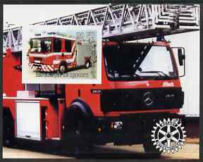 Djibouti 2004 Fire Engines #2 imperf s/sheet with Rotary Logo, unmounted mint, stamps on fire, stamps on rotary