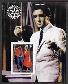 Djibouti 2004 Elvis Presley #2 imperf s/sheet with Rotary Logo, unmounted mint, stamps on , stamps on  stamps on music, stamps on  stamps on personalities, stamps on  stamps on elvis, stamps on  stamps on entertainments, stamps on  stamps on films, stamps on  stamps on cinema, stamps on  stamps on rotary