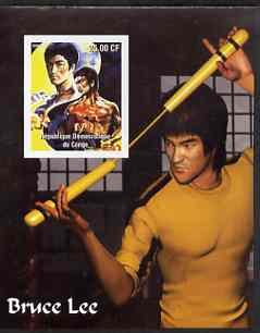 Congo 2003 Bruce Lee imperf m/sheet unmounted mint, stamps on , stamps on  stamps on films, stamps on  stamps on cinema, stamps on  stamps on movies, stamps on  stamps on entertainments, stamps on  stamps on personalities, stamps on  stamps on martial arts, stamps on  stamps on 