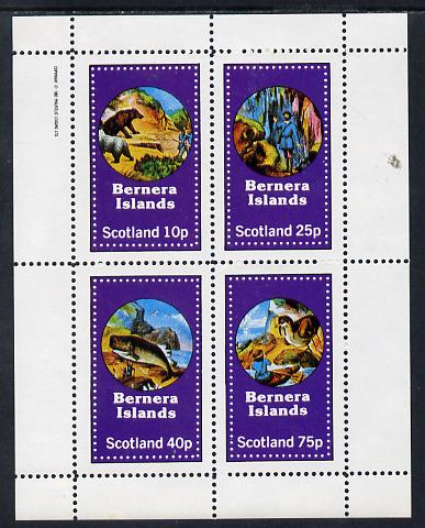 Bernera 1982 Fairy Tales (Adventures on the High Seas) perf sheetlet containing set of 4 values unmounted mint, stamps on fairy tales, stamps on literature, stamps on children, stamps on bears, stamps on whales, stamps on caves