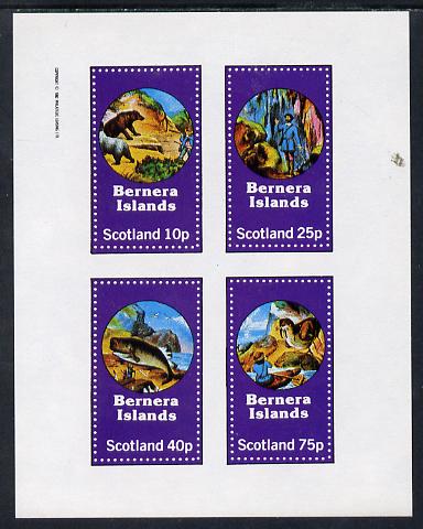 Bernera 1982 Fairy Tales (Adventures on the High Seas) perf sheetlet containing set of 4 values unmounted mint, stamps on fairy tales, stamps on literature, stamps on children, stamps on bears, stamps on whales, stamps on caves