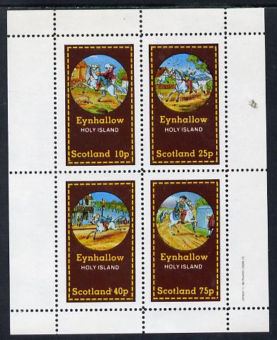Eynhallow 1982 Fairy Tales (Riding a Horse #2) perf sheetlet containing set of 4 values unmounted mint, stamps on fairy tales, stamps on literature, stamps on children, stamps on horses
