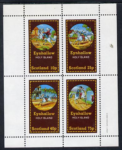 Eynhallow 1982 Fairy Tales (Riding a Horse #2) perf sheetlet containing set of 4 values unmounted mint, stamps on , stamps on  stamps on fairy tales, stamps on  stamps on literature, stamps on  stamps on children, stamps on  stamps on horses