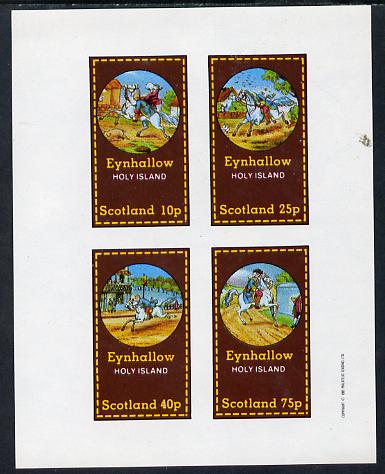 Eynhallow 1982 Fairy Tales (Riding a Horse #2) imperf sheetlet containing set of 4 values unmounted mint, stamps on , stamps on  stamps on fairy tales, stamps on  stamps on literature, stamps on  stamps on children, stamps on  stamps on horses