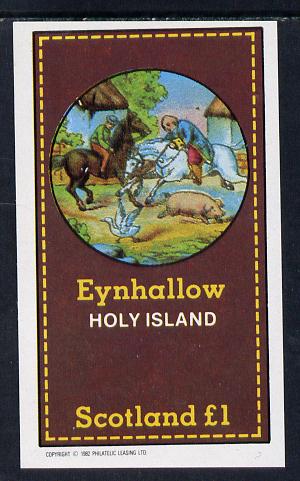 Eynhallow 1982 Fairy Tales (Riding a Horse #2) imperf souvenir sheet (Â£1 value) unmounted mint, stamps on , stamps on  stamps on fairy tales, stamps on  stamps on literature, stamps on  stamps on children, stamps on  stamps on horses