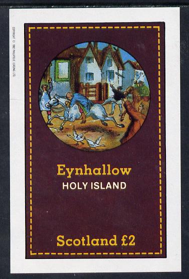 Eynhallow 1982 Fairy Tales (Riding a Horse #2) imperf deluxe sheet (2 value) unmounted mint