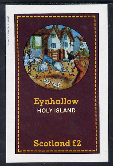 Eynhallow 1982 Fairy Tales (Riding a Horse #2) imperf deluxe sheet (£2 value) unmounted mint, stamps on fairy tales, stamps on literature, stamps on children, stamps on horses