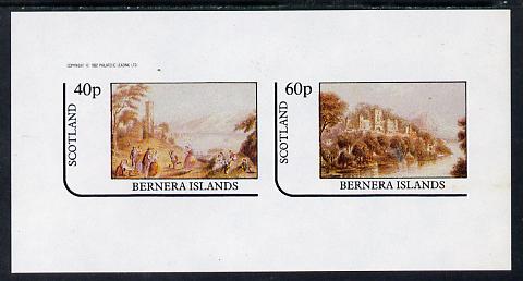 Bernera 1982 Pastoral Views imperf sheetlet containing set of 2 values unmounted mint, stamps on tourism