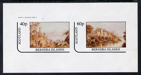 Bernera 1982 Pastoral Views imperf sheetlet containing set of 2 values unmounted mint, stamps on , stamps on  stamps on tourism