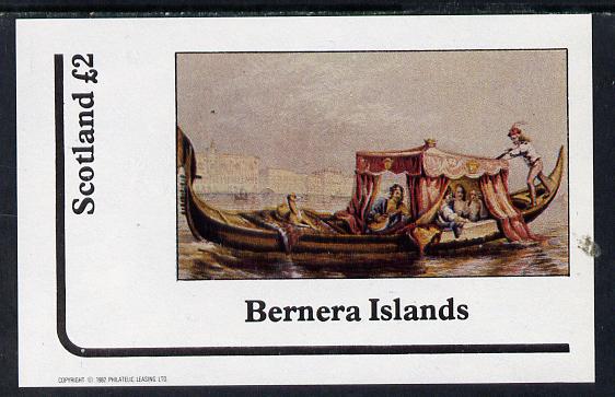 Bernera 1982 Pastoral Views imperf deluxe sheet (£2 value) unmounted mint, stamps on tourism