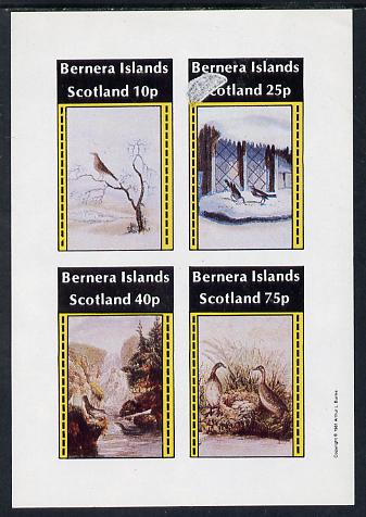 Bernera 1981 Life in the Country imperf sheetlet containing set of 4 values unmounted mint (note the large white flaw on the 25p value is on the original plate)