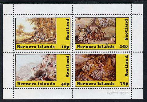 Bernera 1981 Paintings of English Country Life perf sheetlet containing set of 4 values unmounted mint, stamps on arts