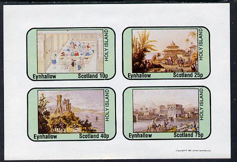 Eynhallow 1981 Travel Paintings imperf sheetlet containing set of 4 values unmounted mint, stamps on , stamps on  stamps on arts