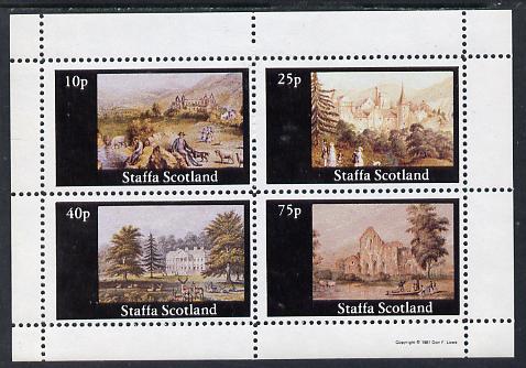 Staffa 1981 Paintings of English Country Life #2 perf sheetlet containing set of 4 values unmounted mint, stamps on , stamps on  stamps on arts