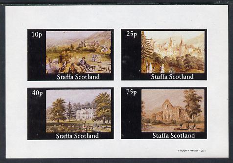 Staffa 1981 Paintings of English Country Life #2 imperf sheetlet containing set of 4 values unmounted mint, stamps on , stamps on  stamps on arts