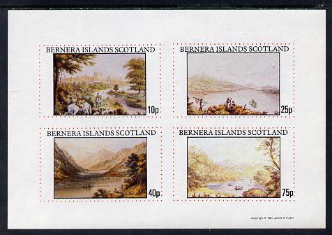 Bernera 1981 Paintings of Pastoral Views perf sheetlet containing set of 4 values unmounted mint, stamps on arts