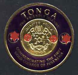 Tonga 1963 Surcharged 1s3d on 1s6d Gold Coin unmounted mint SG 151, stamps on coins, stamps on banking