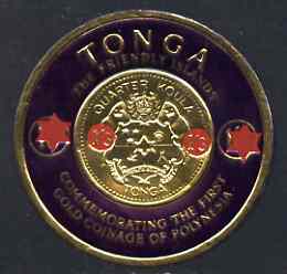 Tonga 1963 Surcharged 1s3d on 1s6d Gold Coin unmounted mint SG 151, stamps on , stamps on  stamps on coins, stamps on  stamps on banking