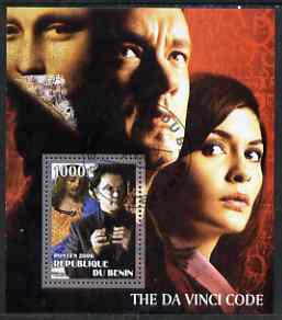 Benin 2006 The Da Vinci Code #2 perf m/sheet fine cto used, stamps on arts, stamps on films, stamps on cinema, stamps on movies, stamps on entertainments, stamps on literature, stamps on da vinci