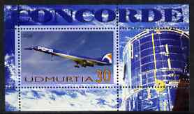 Udmurtia Republic 2006 Concorde & Space perf m/sheet #4 unmounted mint, stamps on aviation, stamps on concorde, stamps on space