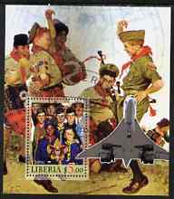Liberia 2006 Scouts & Concorde #1 perf s/sheet cto used, stamps on scouts, stamps on dancing, stamps on concorde, stamps on bagpipes, stamps on rockwell, stamps on scots, stamps on scotland